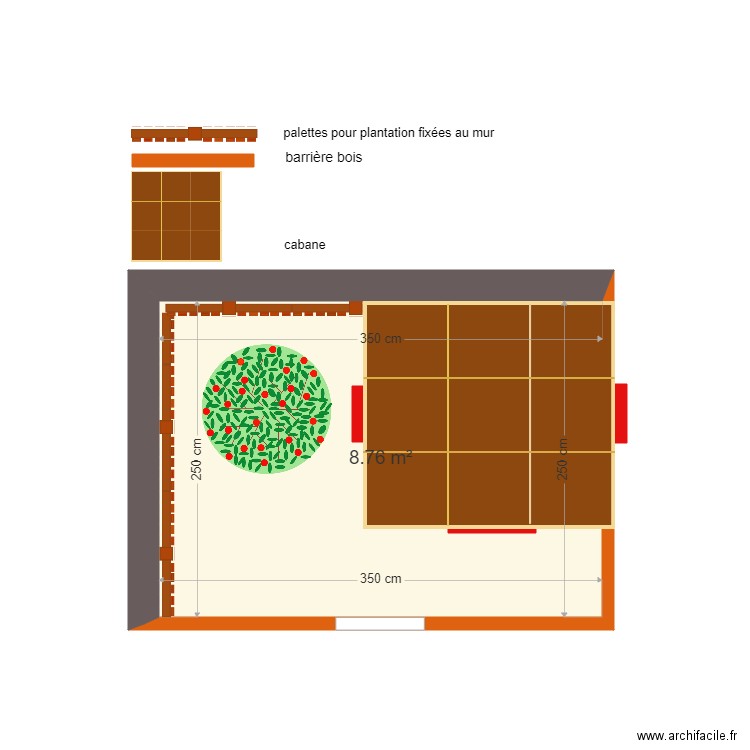 plan jardin et cabane calandreta. Plan de 0 pièce et 0 m2