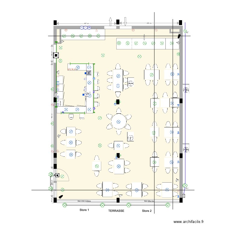Salle resto Ivato  du 27 02 21 alignement. Plan de 0 pièce et 0 m2