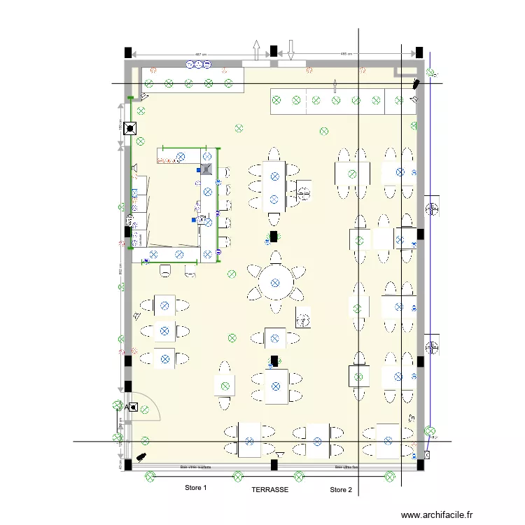 Salle resto Ivato  du 27 02 21 alignement. Plan de 
