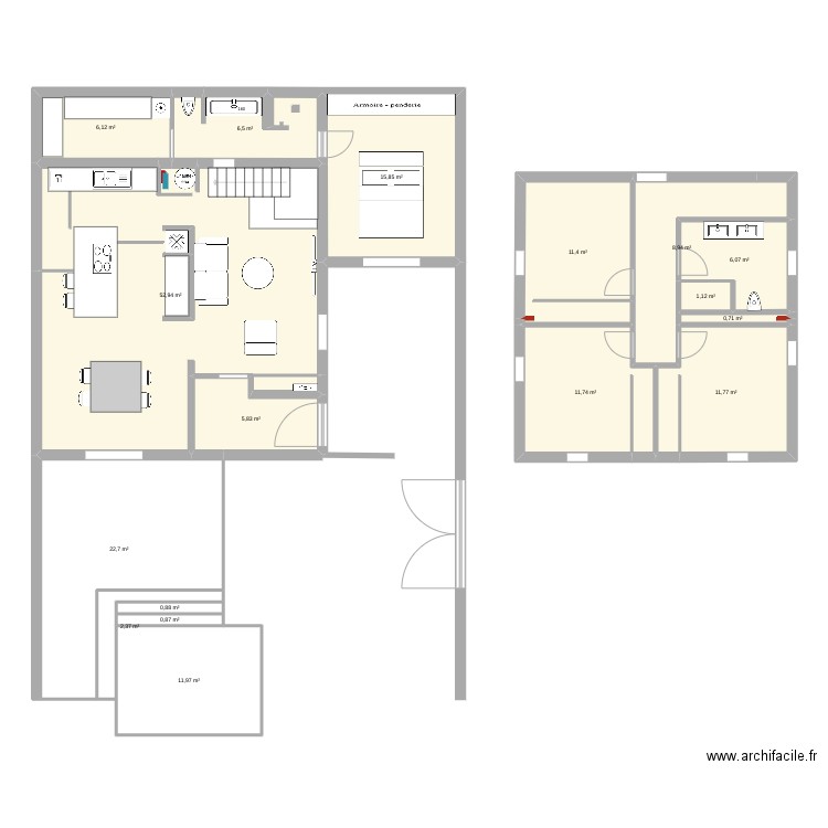 avenir Berte. Plan de 20 pièces et 178 m2