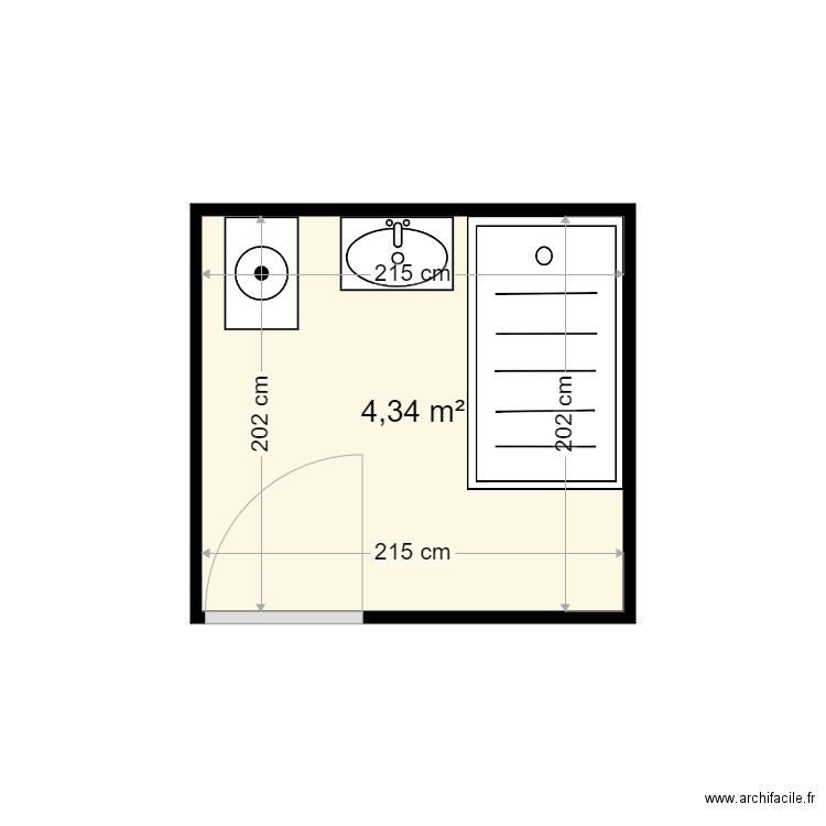 THERY MIREILLE . Plan de 1 pièce et 4 m2