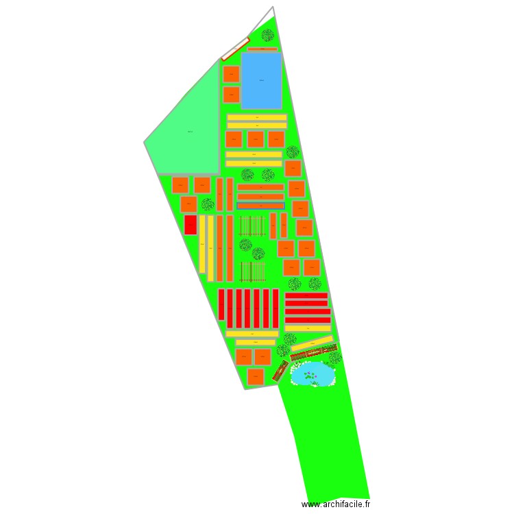 potager. Plan de 54 pièces et 506 m2