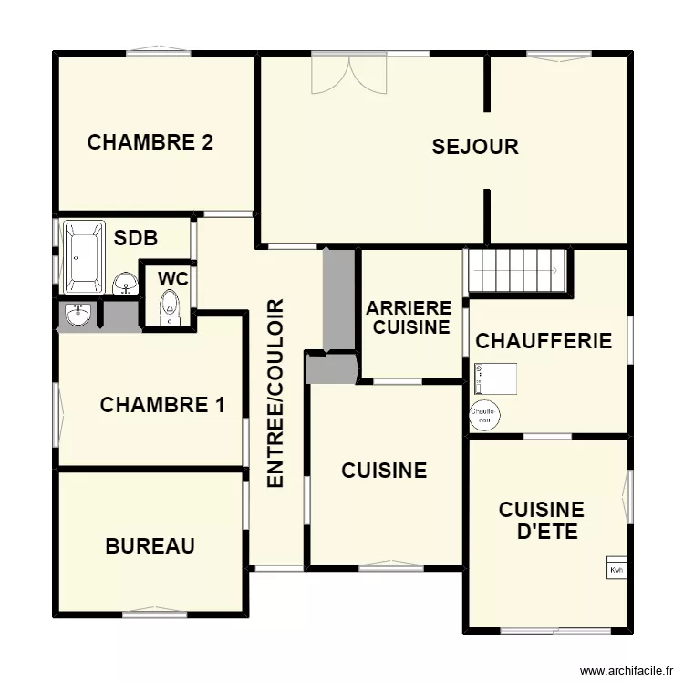 RONDINEAU RDC. Plan de 