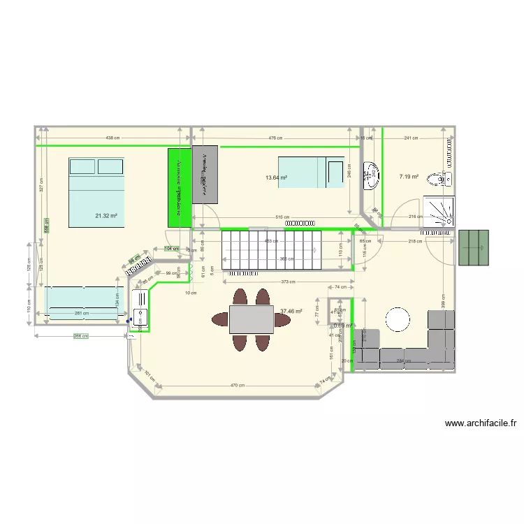 Theys 1er etage simple. Plan de 