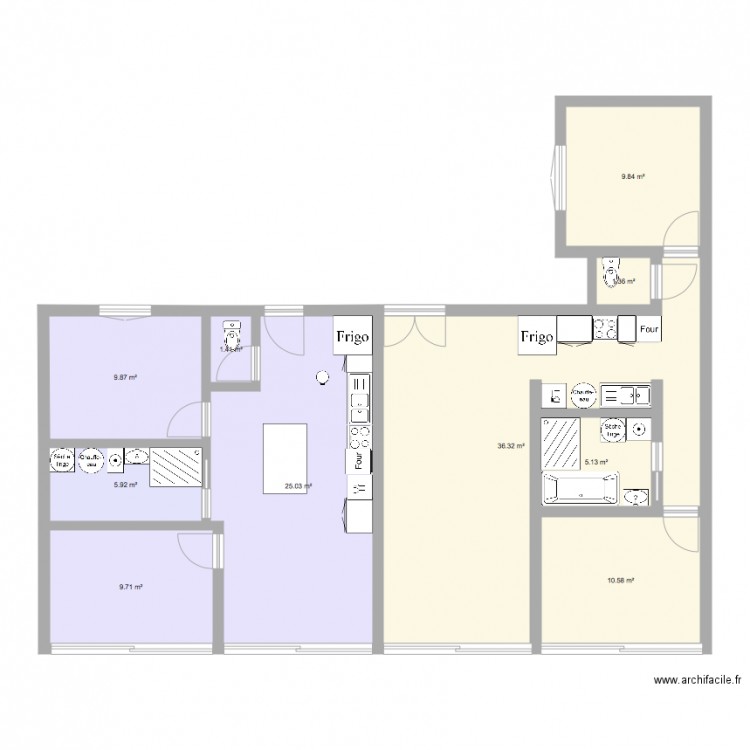 Configuration 2 appartements. Plan de 0 pièce et 0 m2