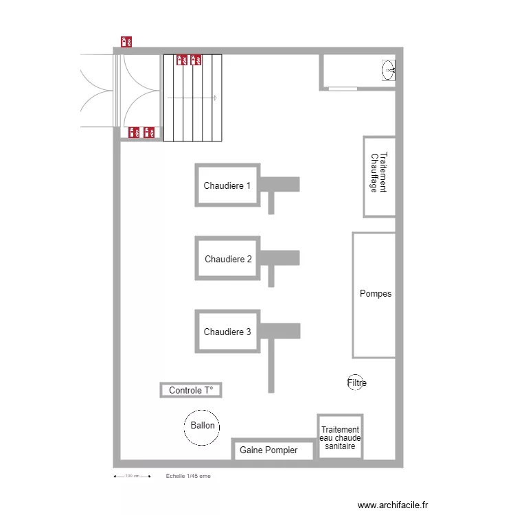 chaufferie. Plan de chaufferie. Plan de