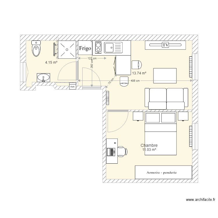 Appt Colombes travaux 2. Plan de 0 pièce et 0 m2