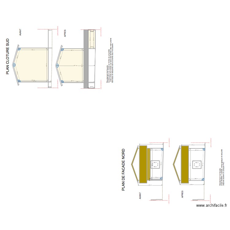 AVANT APRES Clôture nord sud. Plan de 0 pièce et 0 m2