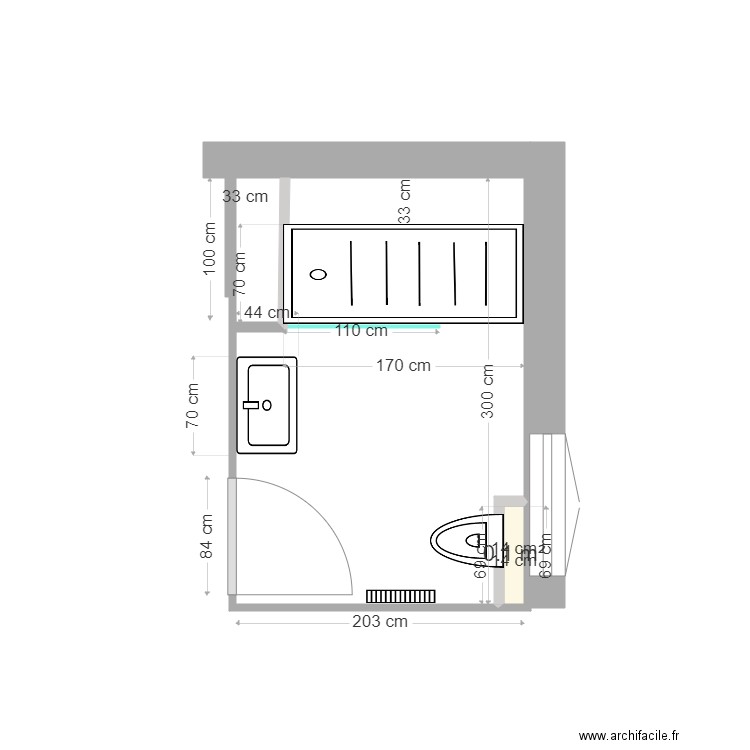 SdB FLOURENS Jachy et Catherine. Plan de 0 pièce et 0 m2