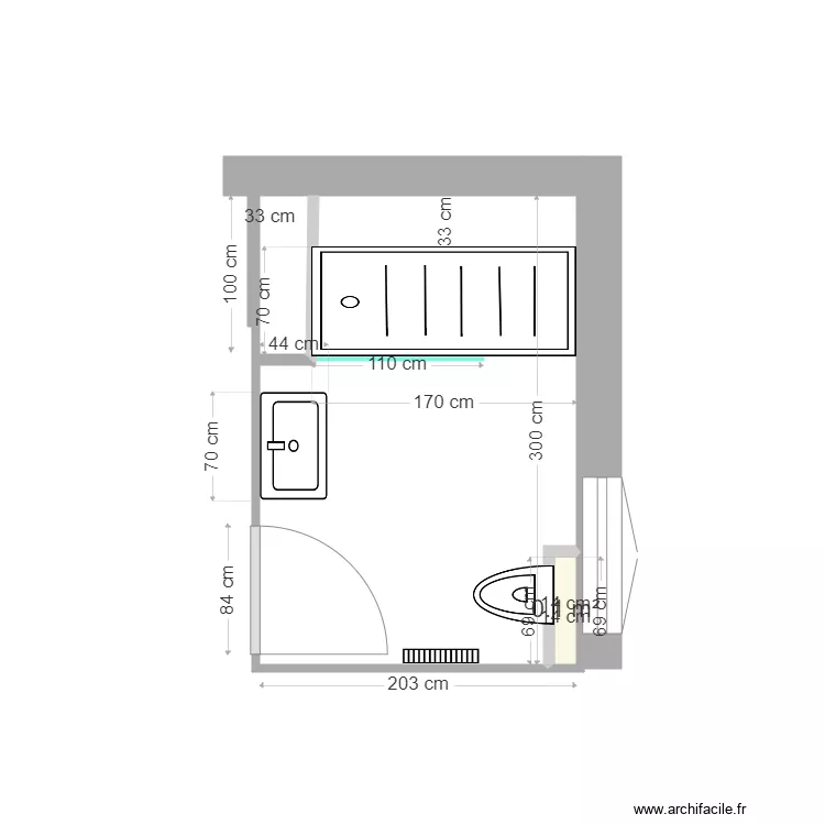 SdB FLOURENS Jachy et Catherine. Plan de 