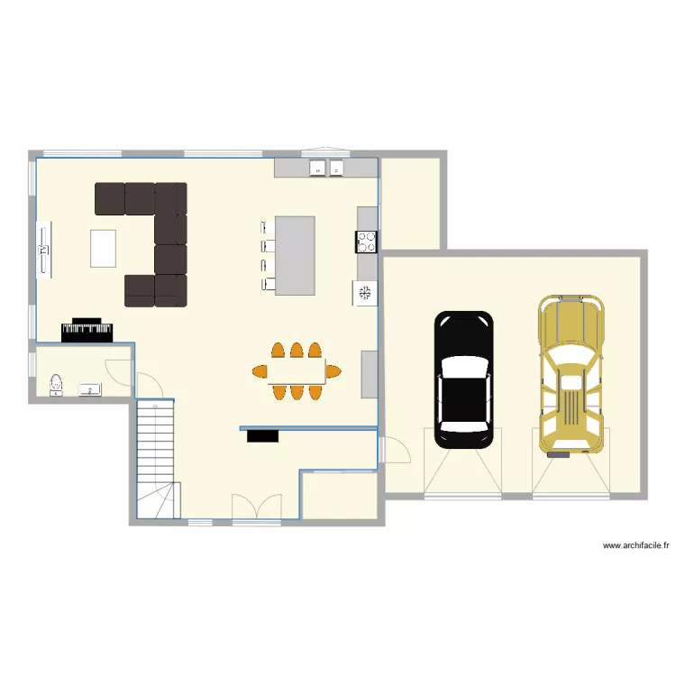maison 2 etage garage double. Plan de 