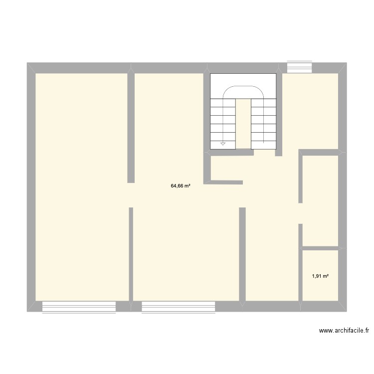 Rez de chaussée Théodore. Plan de 2 pièces et 67 m2