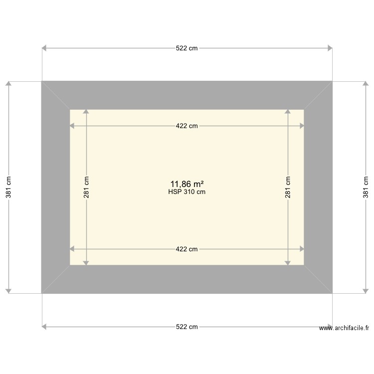 Pelguil. Plan de 1 pièce et 12 m2