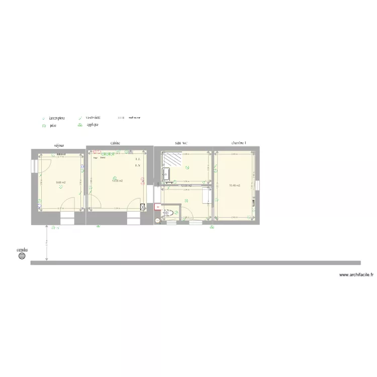 maison marignana et electricit&eacute;. Plan de 