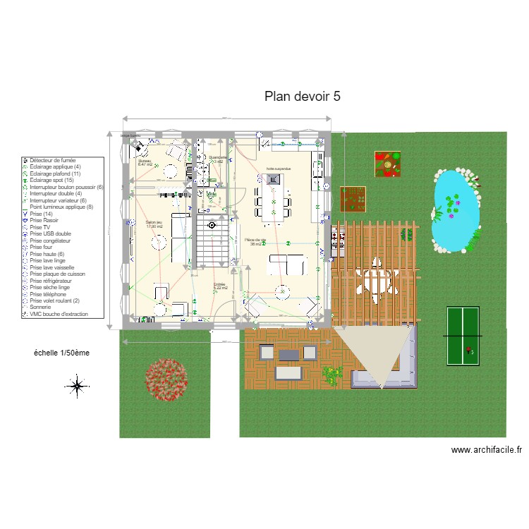 plan devoir 5. Plan de 0 pièce et 0 m2
