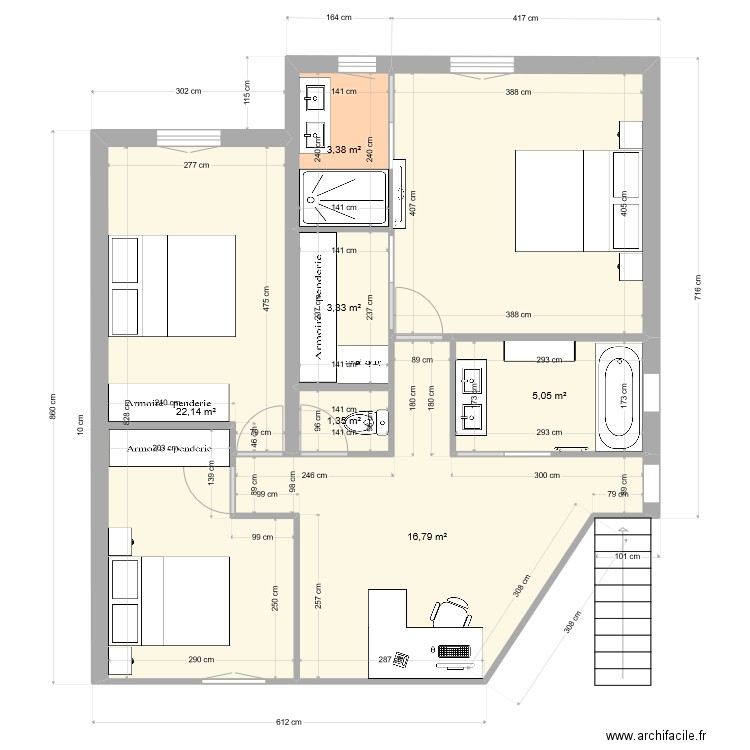 SALEILLE V03*1. Plan de 10 pièces et 124 m2