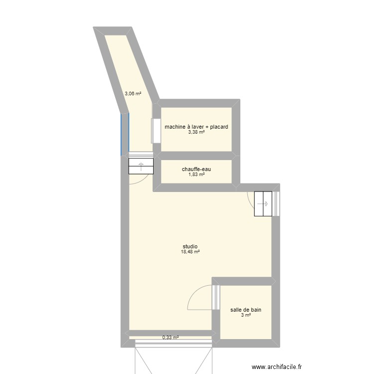 CDJ - moreau. Plan de 6 pièces et 30 m2