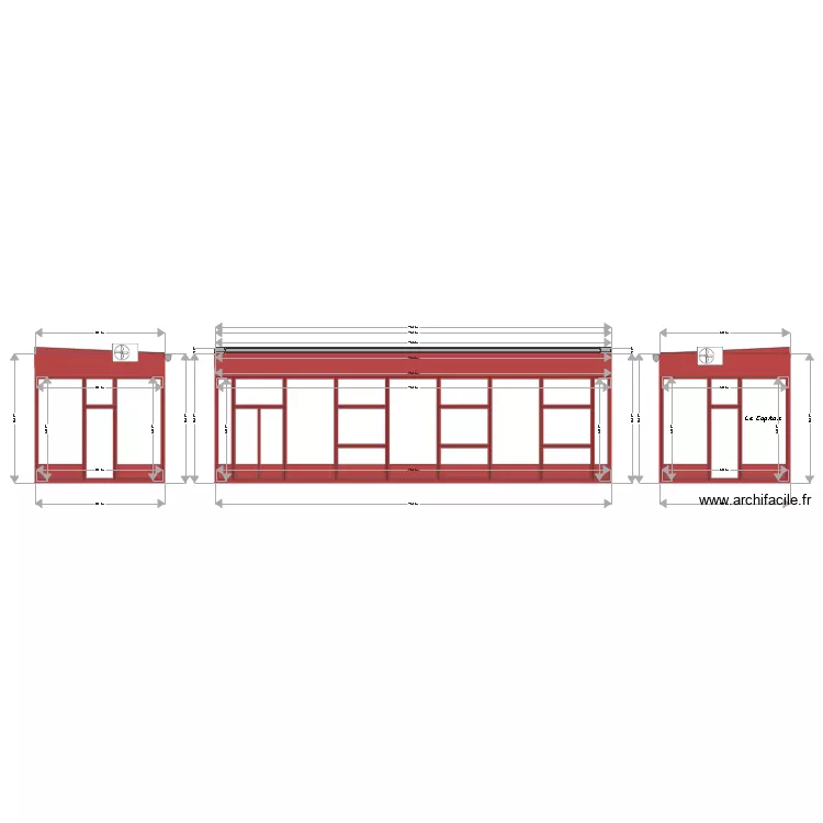 CAPITOLE VERRANDA EXISTANTE ELEVATION. Plan de 