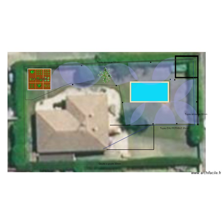 PLAN ARROSAGE SANS COTATION. Plan de 0 pièce et 0 m2