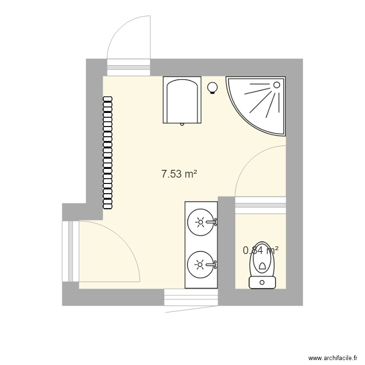 Salle de bain Moulin v3. Plan de 0 pièce et 0 m2