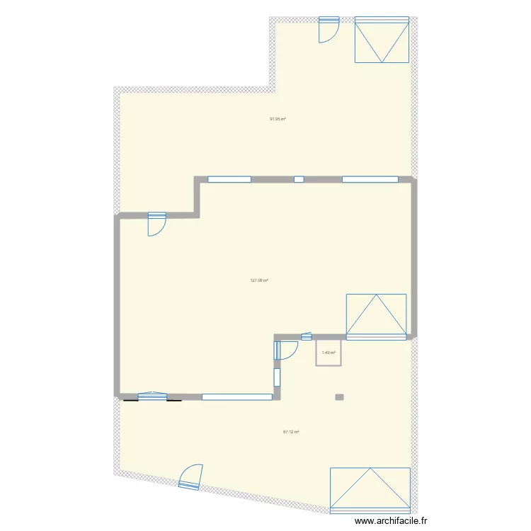 Plan des Castors ext&eacute;rieur RDC modifications. Plan de 