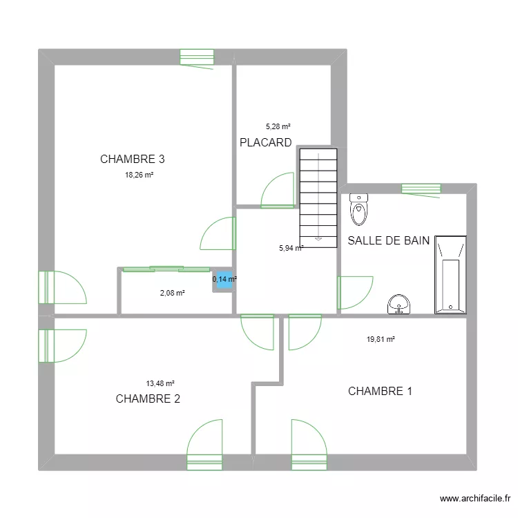 CASTEX MAISON ETAGE. Plan de 