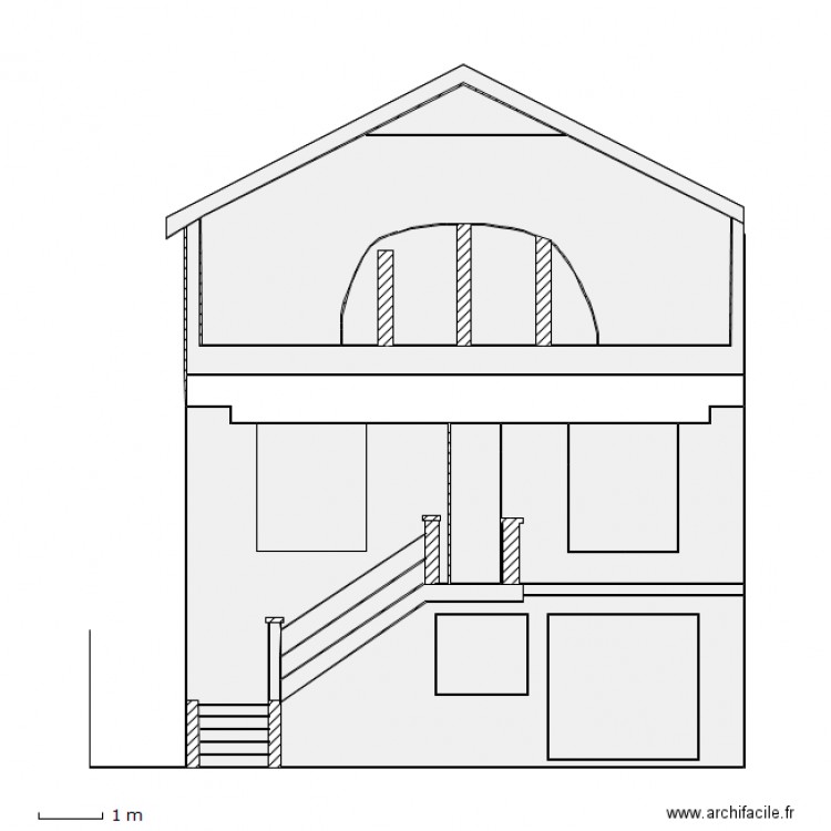 Façade jardin A. Plan de 0 pièce et 0 m2