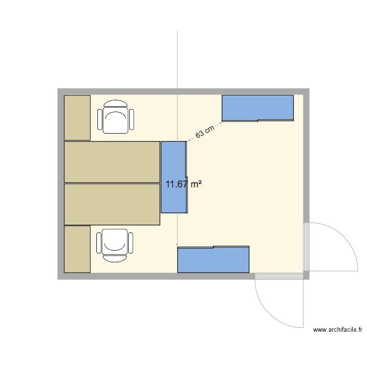 bureau. Plan de 0 pièce et 0 m2