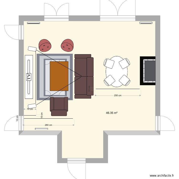 Salon. Plan de 0 pièce et 0 m2