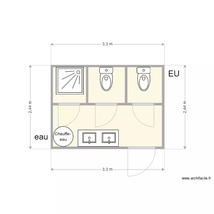 SANITAIRE ACI2002. Plan de 