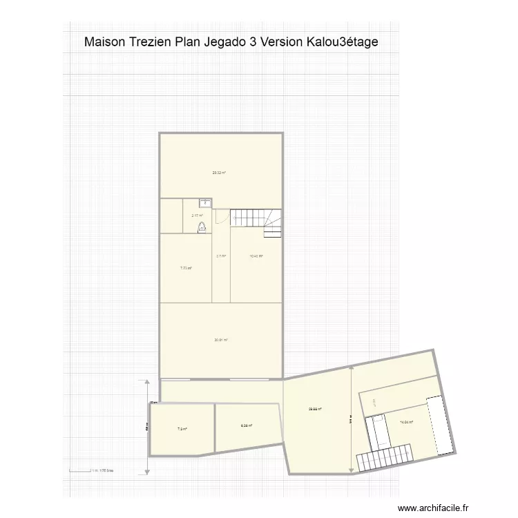 Maison Trezien Plan Jegado 3 Version Kalou3&eacute;tage complet. Plan de 