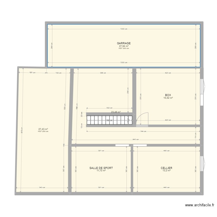 sous sol. Plan de 0 pièce et 0 m2