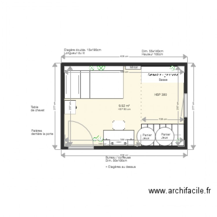 CHAMBRE LILOU V2 APRES. Plan de 0 pièce et 0 m2