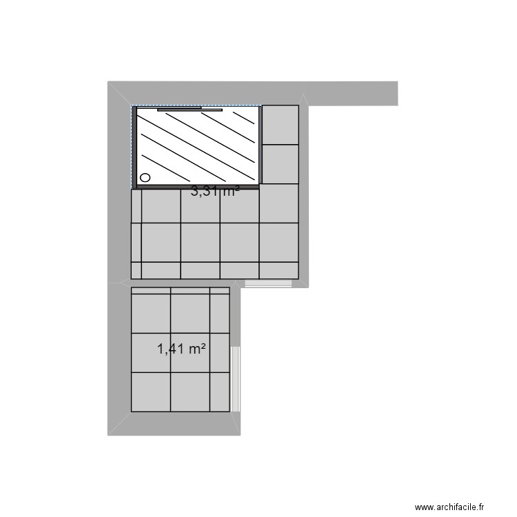 mertrot-calpinage. Plan de 2 pièces et 5 m2