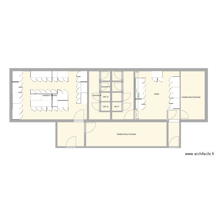 Plan vestiaires. Plan de 0 pièce et 0 m2