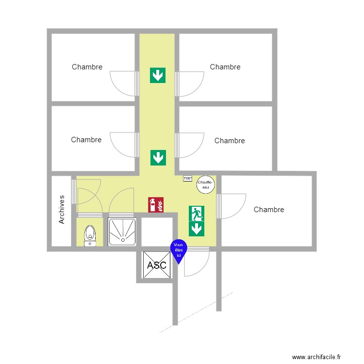 Chambre de bonne 57 . Plan de 0 pièce et 0 m2