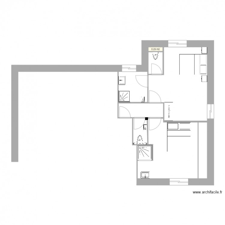 PARTIE NUIT. Plan de 0 pièce et 0 m2