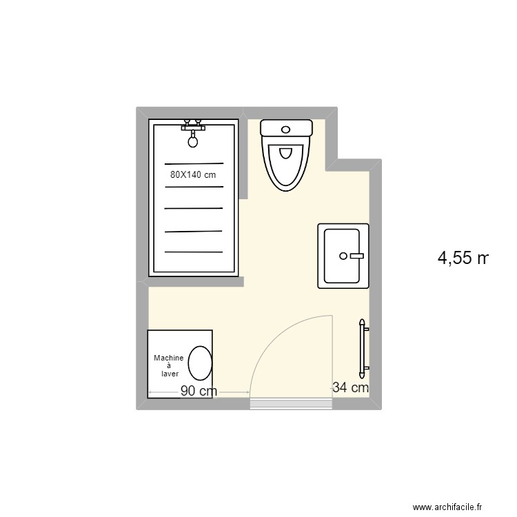 VOGT. Plan de 1 pièce et 5 m2