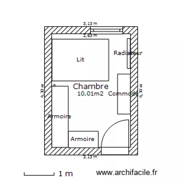 Chambre. Plan de 