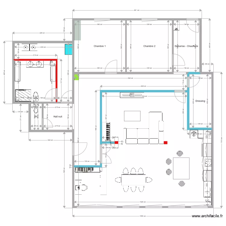 Appart Dison Amenagement 3bis. Plan de 