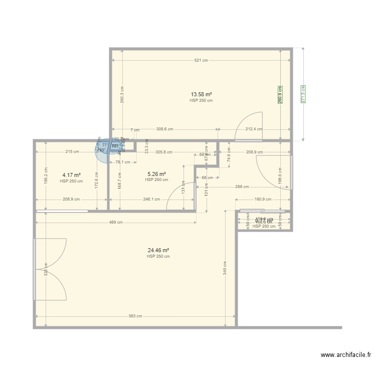 FONCIA 67B RDC. Plan de 5 pièces et 48 m2