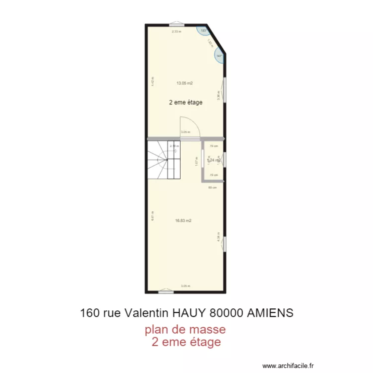 plan de masse 160 Valentin Hauy 80000 AMIENS 2eme &eacute;tage. Plan de 