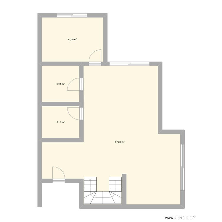 Maison. Plan de 4 pièces et 80 m2