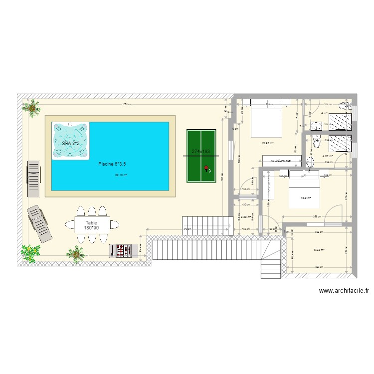 Studio étage 1. Plan de 0 pièce et 0 m2