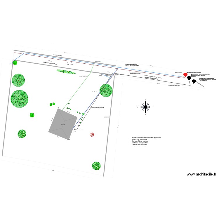 planmasse_tout_egout. Plan de 1 pièce et 99 m2