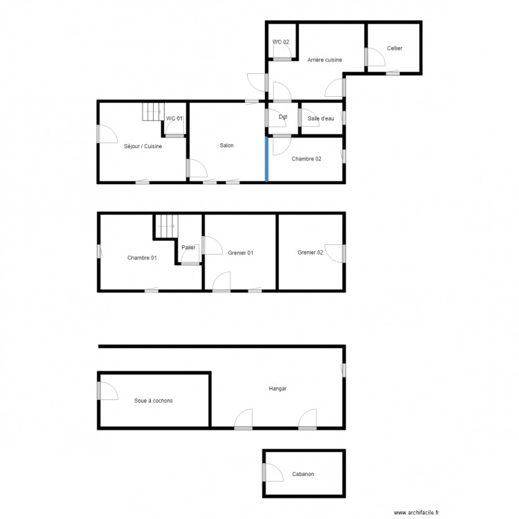 LEBACLE goven. Plan de 15 pièces et 107 m2