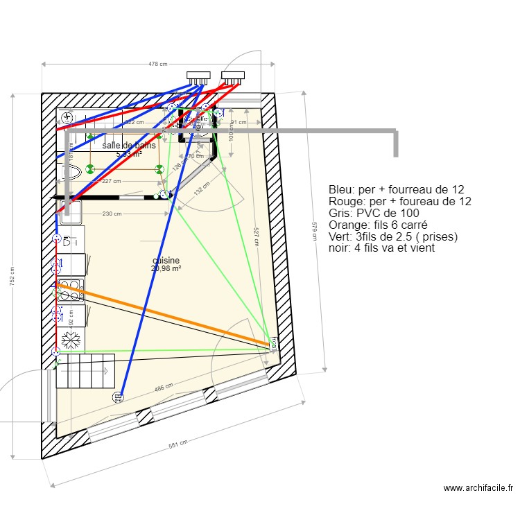 fred. Plan de 2 pièces et 26 m2