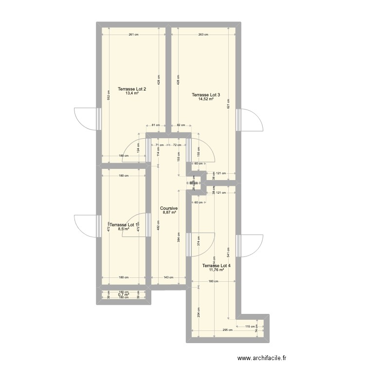 COURSIVE ARCHANGE. Plan de 6 pièces et 58 m2