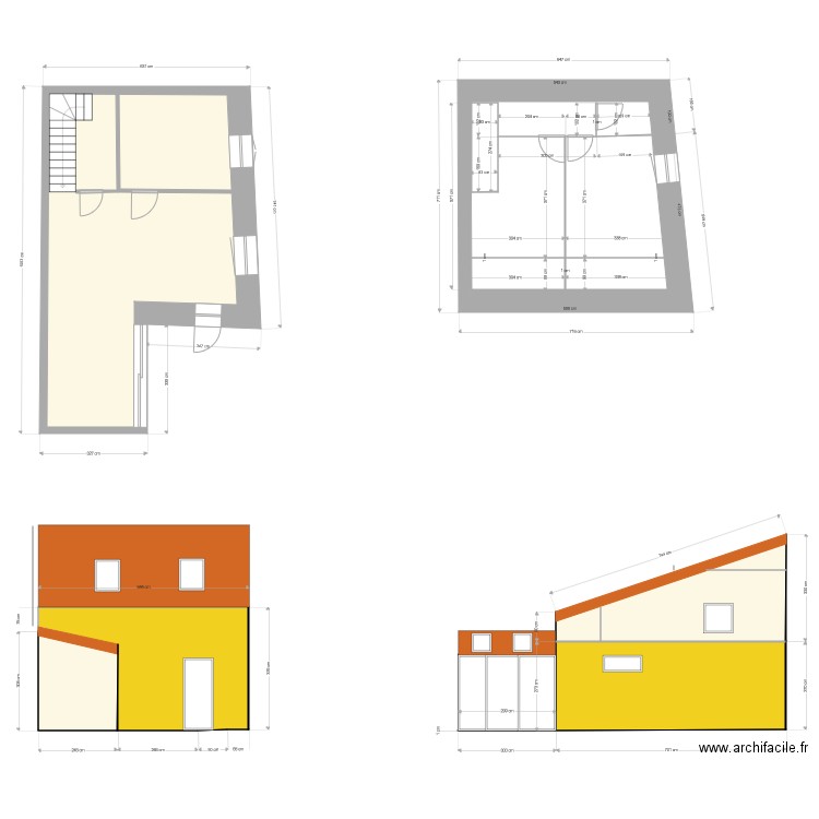 toiture chateaubriand surélevé. Plan de 0 pièce et 0 m2