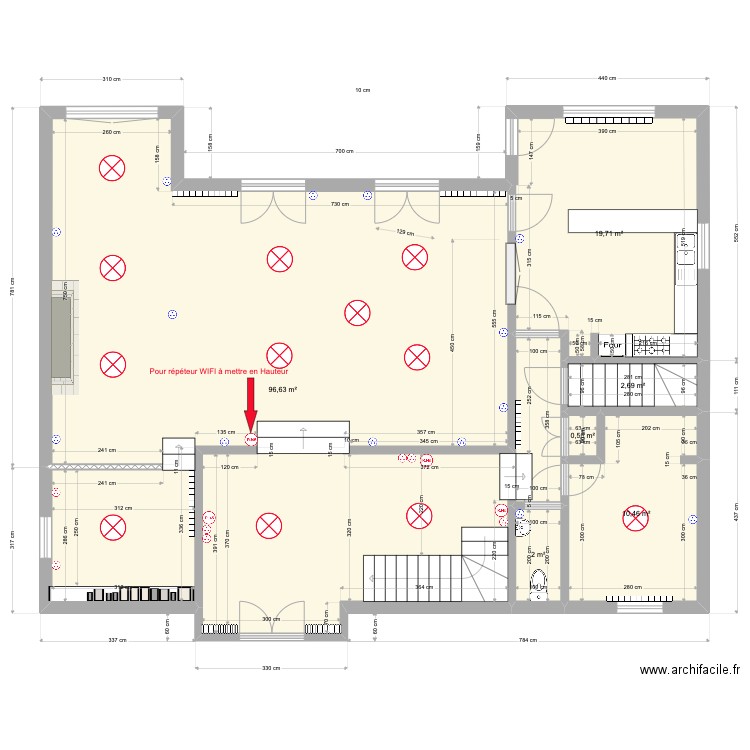 RDC Maison UCA - Elec. Plan de 6 pièces et 132 m2